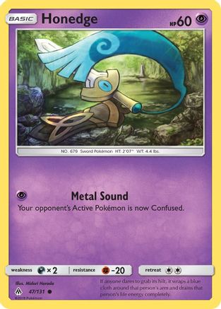 Honedge (47) 047 - Reverse Holofoil SM Forbidden Light - Common