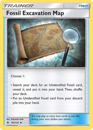 Fossil Excavation Map 107/131 - Reverse Holofoil SM Forbidden Light - Uncommon