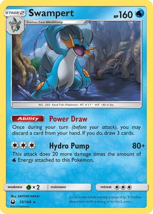 Swampert 035/168 - Reverse Holofoil SM Celestial Storm - Rare