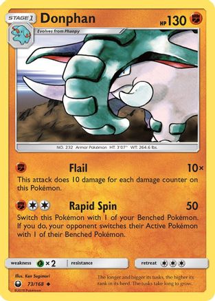 Donphan 073 - Reverse Holofoil SM Celestial Storm - Uncommon