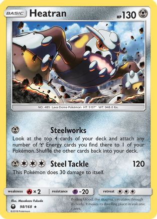 Heatran 098 - Reverse Holofoil SM Celestial Storm - Holo Rare
