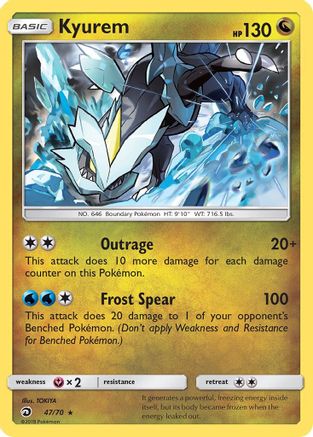 Kyurem 047/70 - Holofoil Dragon Majesty - Holo Rare
