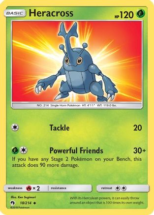 Heracross 018/214 - Reverse Holofoil SM Lost Thunder - Uncommon