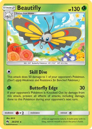 Beautifly 026 SM Lost Thunder - Rare