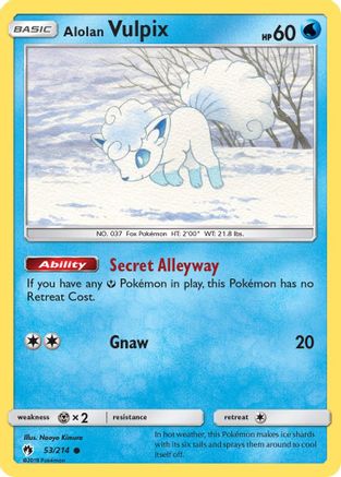 Alolan Vulpix 053/214 - Reverse Holofoil SM Lost Thunder - Common