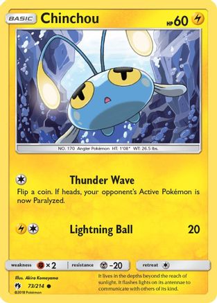 Chinchou 073 - Reverse Holofoil SM Lost Thunder - Common