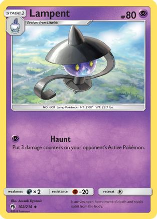 Lampent 102/214 - Reverse Holofoil SM Lost Thunder - Uncommon