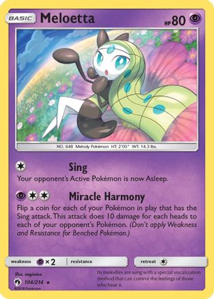 Meloetta 104/214 - Reverse Holofoil SM Lost Thunder - Rare