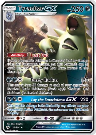 Tyranitar GX 121/214 - Holofoil SM Lost Thunder - Ultra Rare