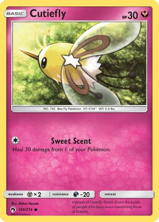 Cutiefly 145/214 - Reverse Holofoil SM Lost Thunder - Common