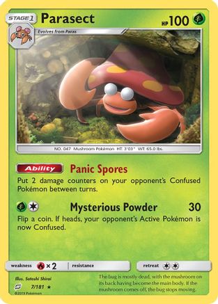 Parasect 007 - Reverse Holofoil SM Team Up - Rare