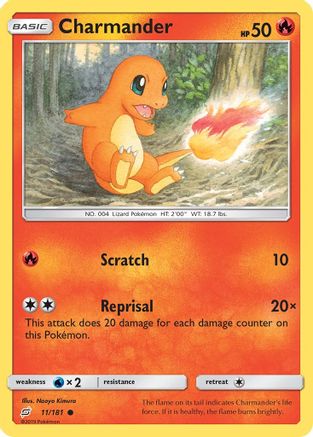 Charmander (11) 011/181 - Reverse Holofoil SM Team Up - Common