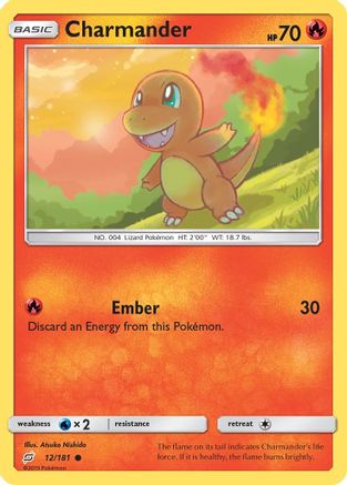 Charmander (12) 012/181 - Reverse Holofoil SM Team Up - Common