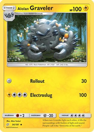 Alolan Graveler 036/181 - Reverse Holofoil SM Team Up - Uncommon