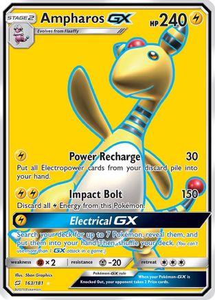 Ampharos GX (Full Art) 163 - Holofoil SM Team Up - Ultra Rare