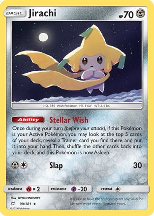 Jirachi 099/181 - Reverse Holofoil SM Team Up - Holo Rare