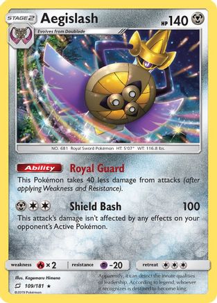 Aegislash 109 - Holofoil SM Team Up - Holo Rare