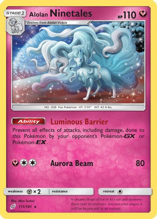 Alolan Ninetales 111/181 - Reverse Holofoil SM Team Up - Holo Rare