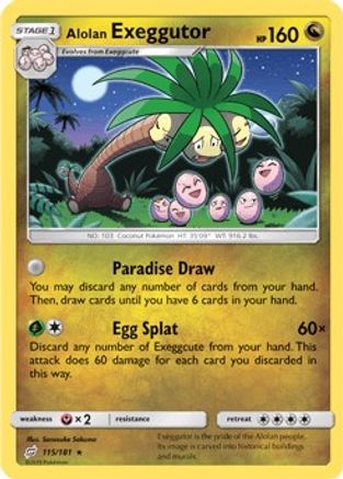 Alolan Exeggutor (115) 115/181 - Reverse Holofoil SM Team Up - Rare