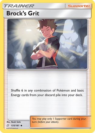 Brock's Grit 135/181 - Reverse Holofoil SM Team Up - Uncommon