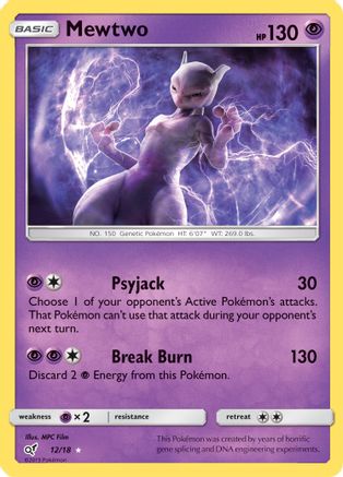 Mewtwo 012/18 - Holofoil Detective Pikachu - Holo Rare