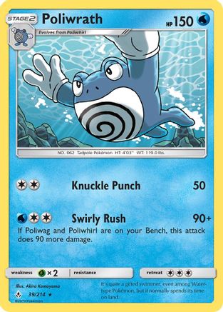 Poliwrath 039/214 SM Unbroken Bonds - Rare