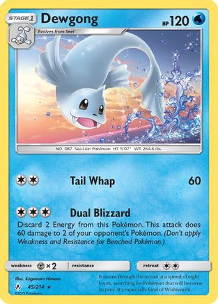 Dewgong 045 SM Unbroken Bonds - Rare