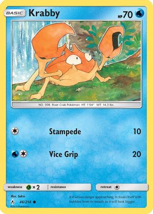 Krabby 046/214 - Reverse Holofoil SM Unbroken Bonds - Common