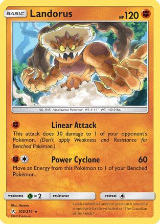 Landorus 103 - Holofoil SM Unbroken Bonds - Holo Rare
