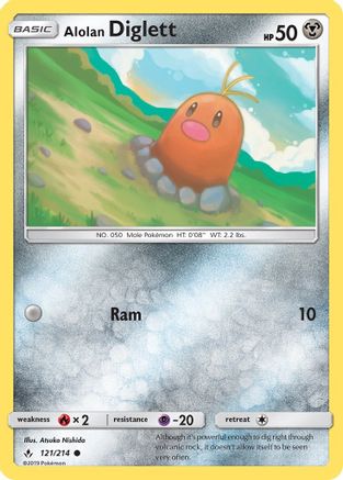 Alolan Diglett 121 - Reverse Holofoil SM Unbroken Bonds - Common