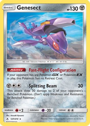 Genesect 127/214 - Reverse Holofoil SM Unbroken Bonds - Rare