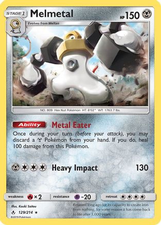 Melmetal 129/214 - Holofoil SM Unbroken Bonds - Holo Rare