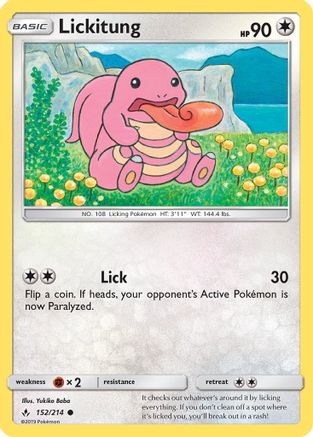 Lickitung 152/214 - Reverse Holofoil SM Unbroken Bonds - Common