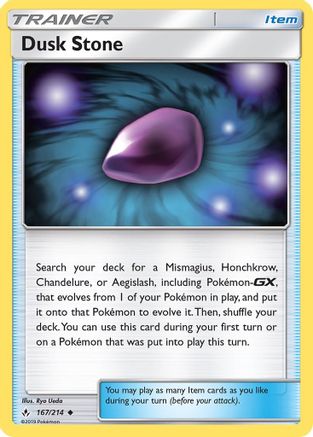 Dusk Stone 167/214 - Reverse Holofoil SM Unbroken Bonds - Uncommon