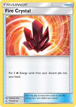 Fire Crystal 173/214 - Reverse Holofoil SM Unbroken Bonds - Uncommon