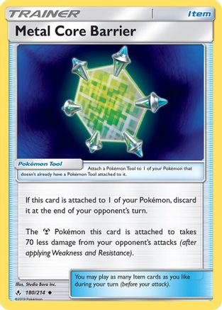 Metal Core Barrier 180/214 - Reverse Holofoil SM Unbroken Bonds - Uncommon