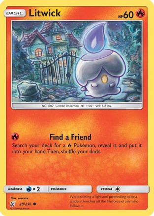 Litwick (28) 028/236 - Reverse Holofoil SM Unified Minds - Common