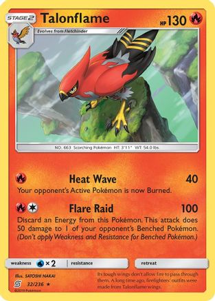 Talonflame 032 - Reverse Holofoil SM Unified Minds - Rare