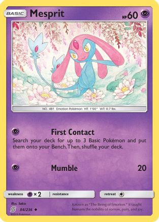 Mesprit 084/236 - Reverse Holofoil SM Unified Minds - Uncommon