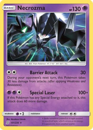 Necrozma 101/236 - Reverse Holofoil SM Unified Minds - Rare