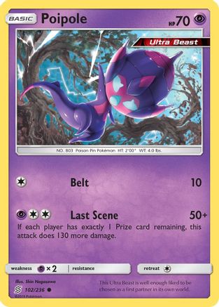 Poipole 102/236 - Reverse Holofoil SM Unified Minds - Common