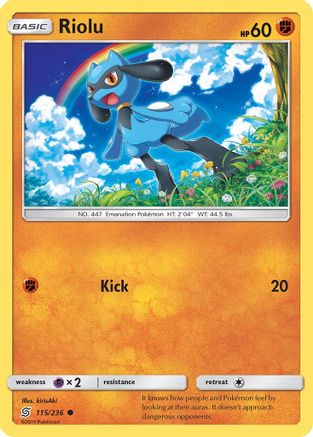 Riolu (115) 115/236 - Reverse Holofoil SM Unified Minds - Common