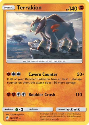 Terrakion 122 - Holofoil SM Unified Minds - Holo Rare