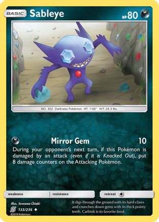 Sableye 133/236 - Reverse Holofoil SM Unified Minds - Uncommon