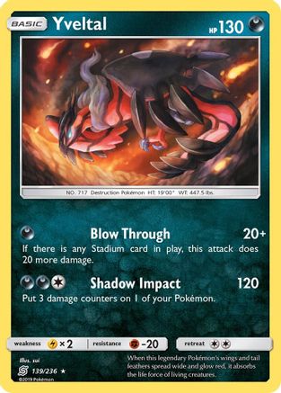 Yveltal 139/236 - Reverse Holofoil SM Unified Minds - Holo Rare
