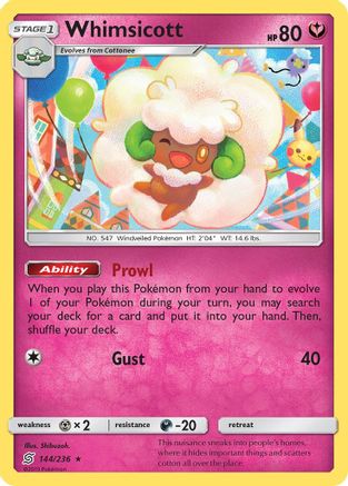 Whimsicott 144/236 - Reverse Holofoil SM Unified Minds - Rare