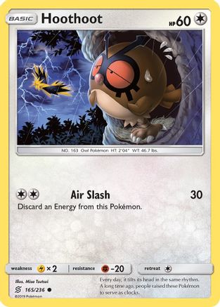 Hoothoot 165/236 - Reverse Holofoil SM Unified Minds - Common