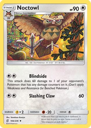 Noctowl 166/236 - Reverse Holofoil SM Unified Minds - Uncommon