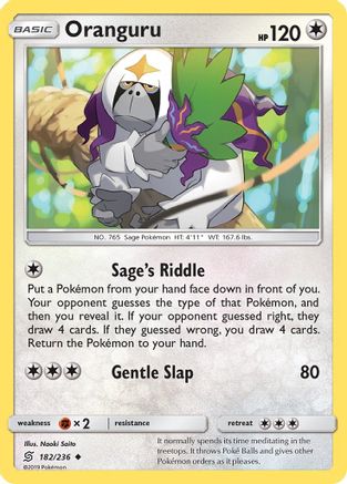 Oranguru 182 - Reverse Holofoil SM Unified Minds - Uncommon