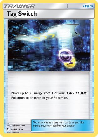 Tag Switch 209 - Reverse Holofoil SM Unified Minds - Uncommon